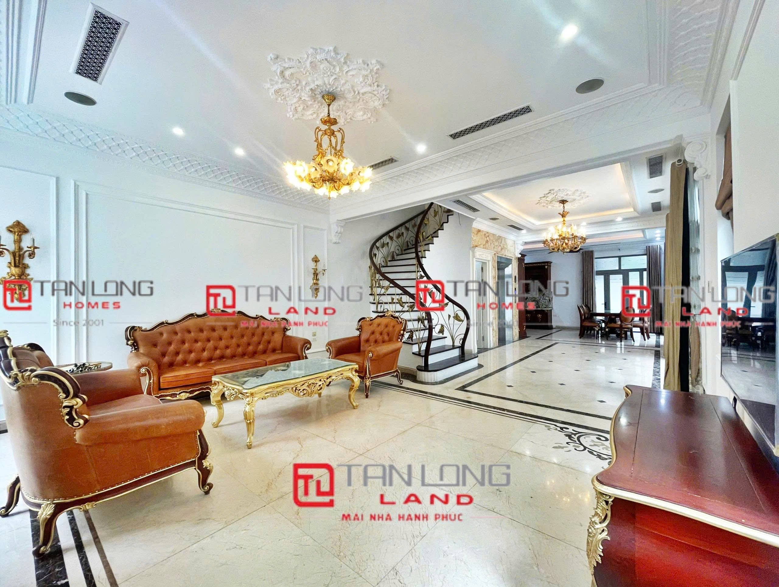 Cho thuê biệt thự song lập Vinhomes The Harmony 168m², thiết kế hiện đại, có thang máy tiện nghi