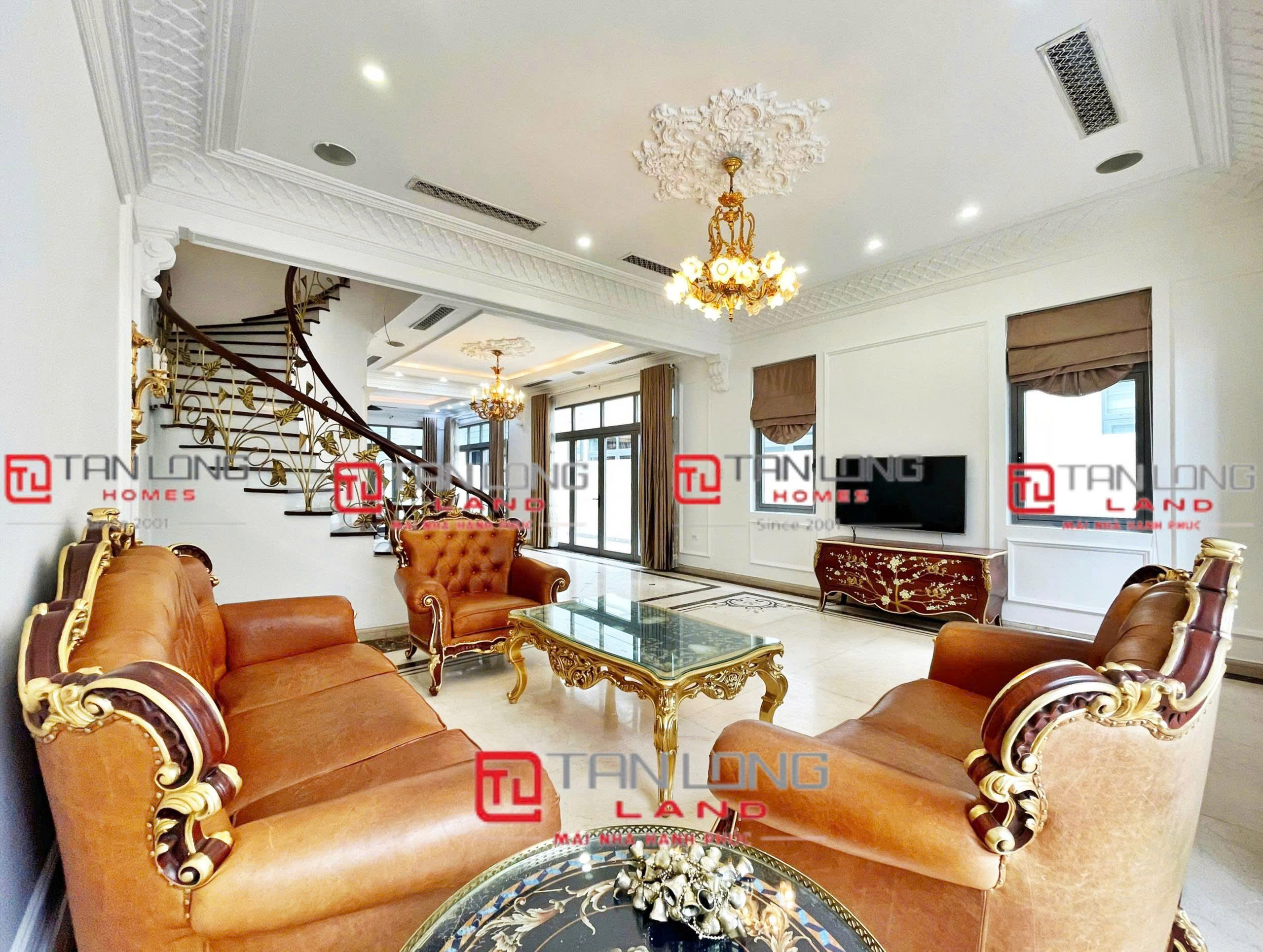 Cho thuê biệt thự song lập Vinhomes The Harmony 168m², thiết kế hiện đại, có thang máy tiện nghi