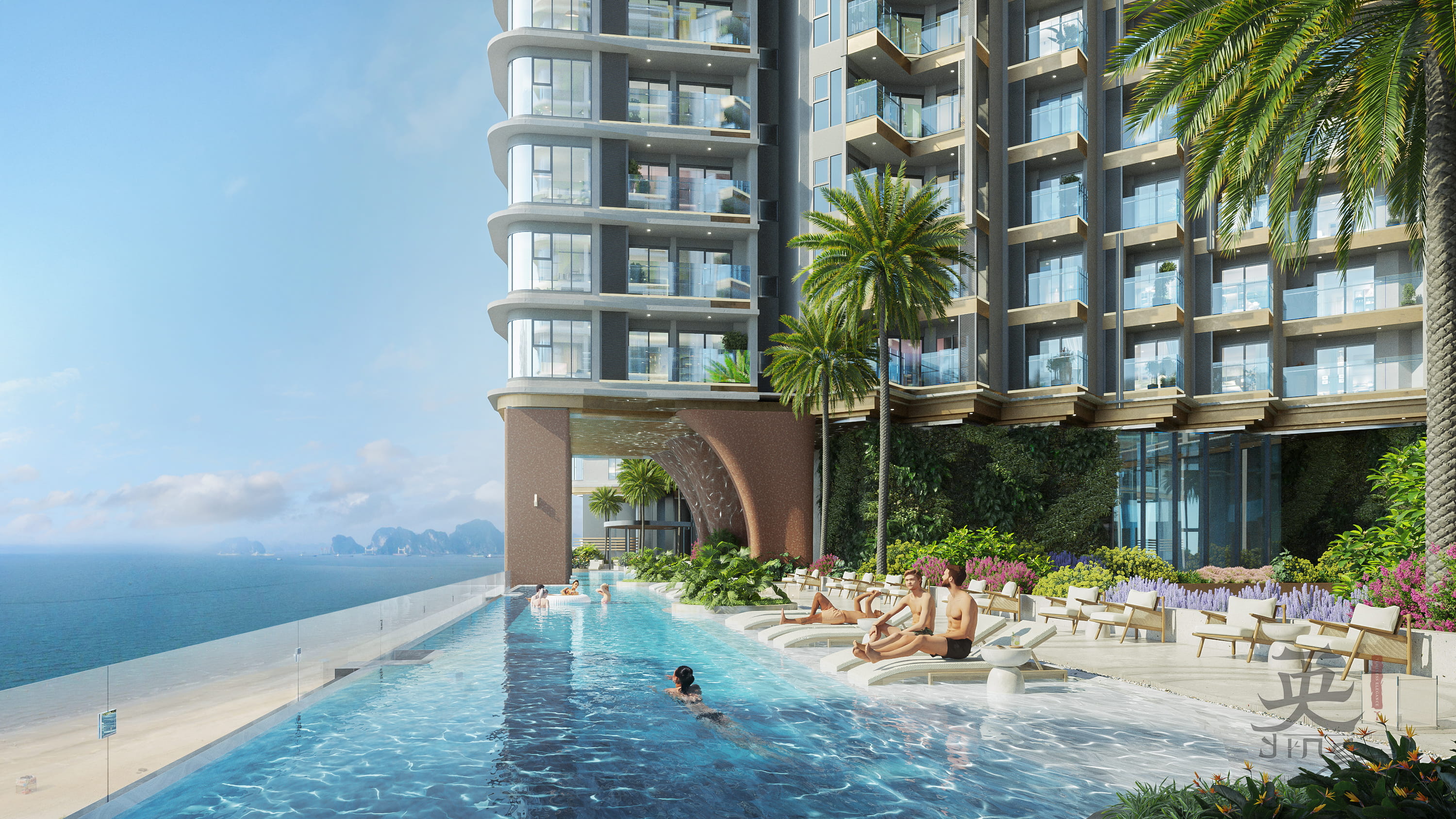 Hồ bơi vô cực view toàn cảnh vịnh biển tuyệt tác