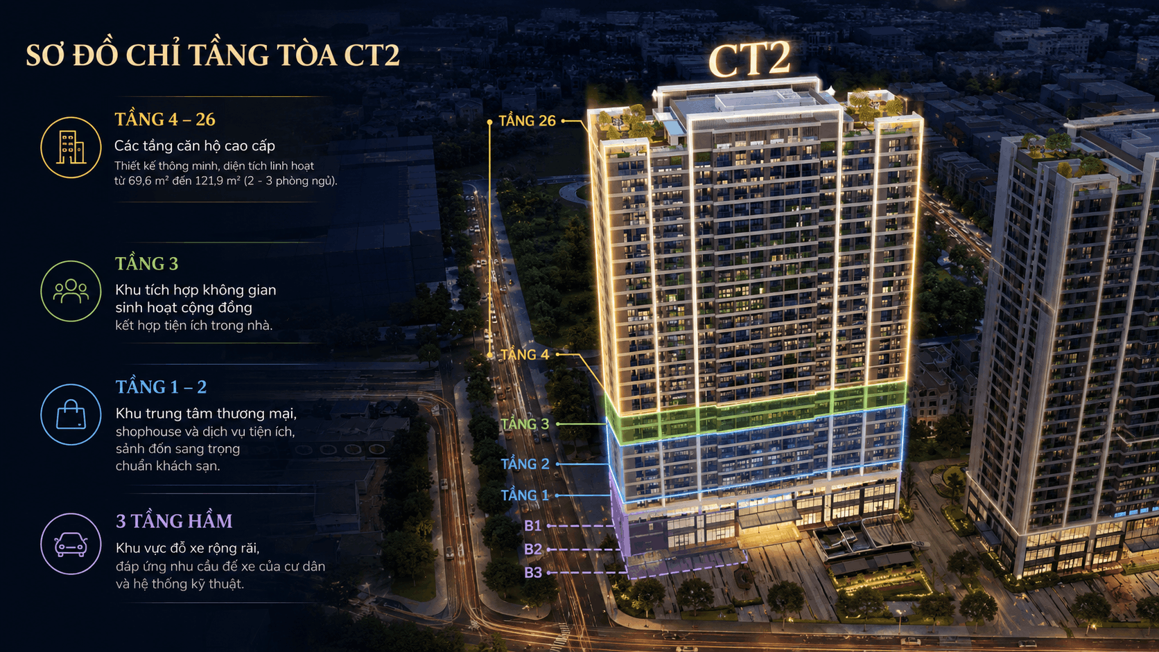 Mặt bằng Tòa CT2
