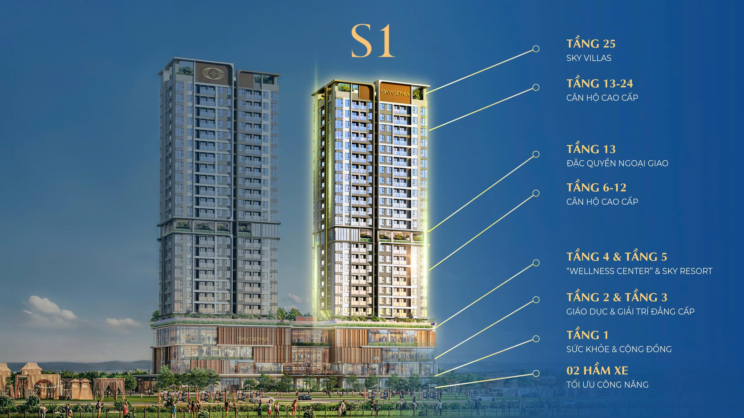 Mặt bằng Tòa S1
