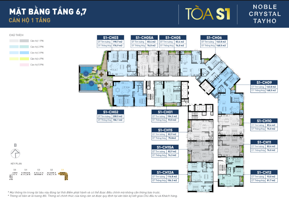 Mặt bằng Tòa S1