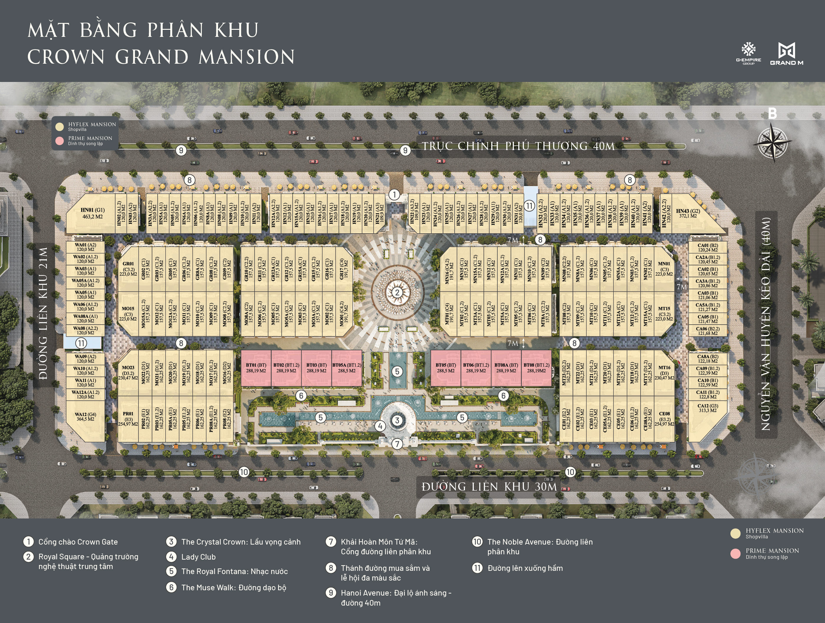 Mặt bằng Crown Grand Mansion