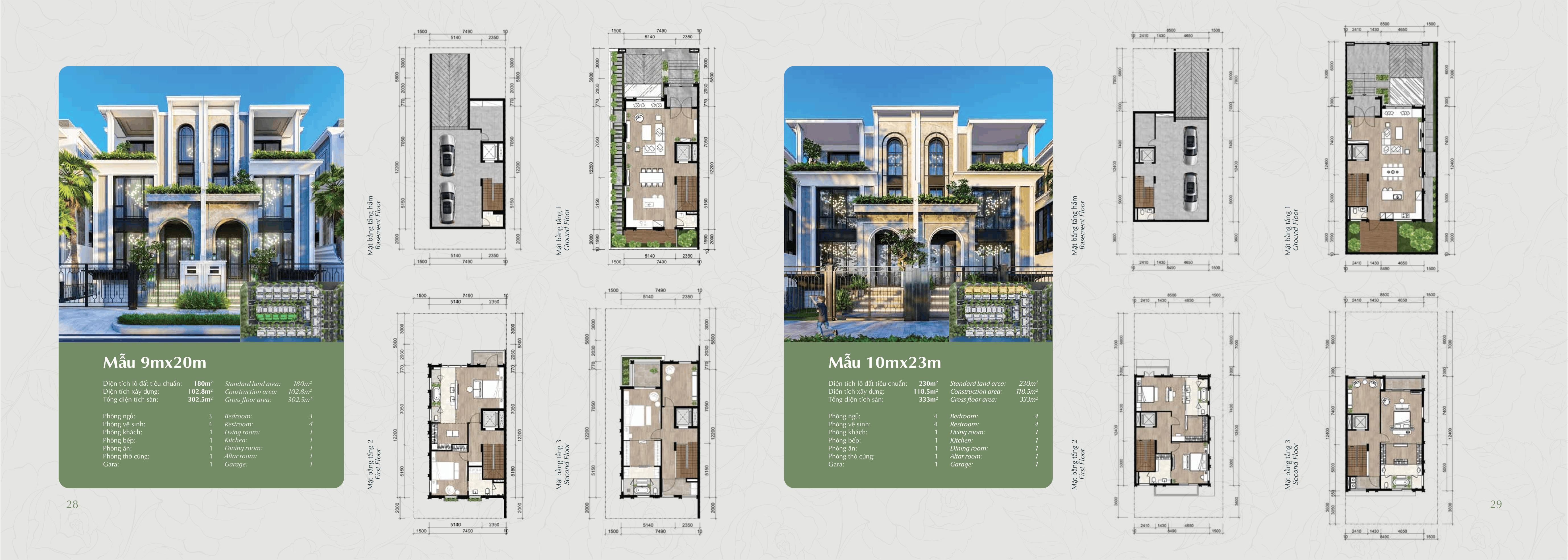 Mẫu 9x20 & Mẫu 10x23