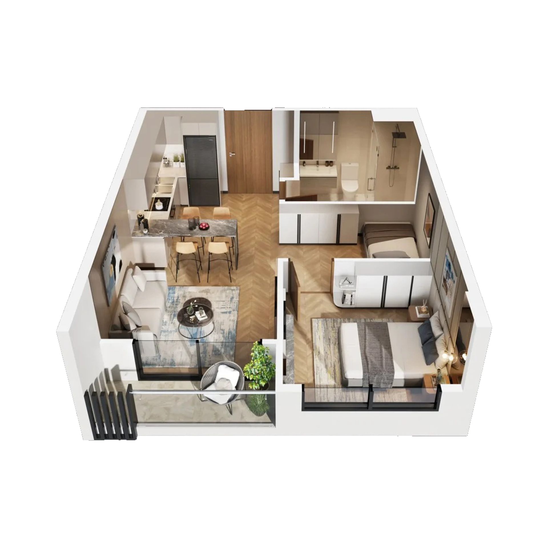 1BR+